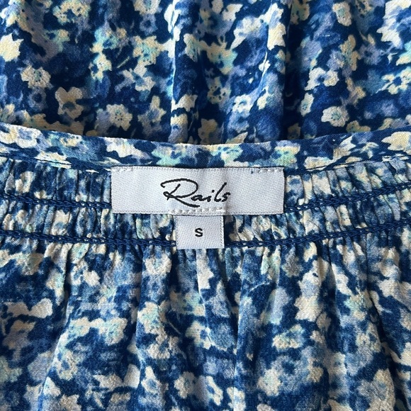 Rails Eliza Mini Dress Blue Floral Chrysanthemum Button New Size Small - Picture 10 of 11